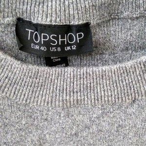 TOPSHOP NWT Gray Sleeveless Tie Sweater Size US8